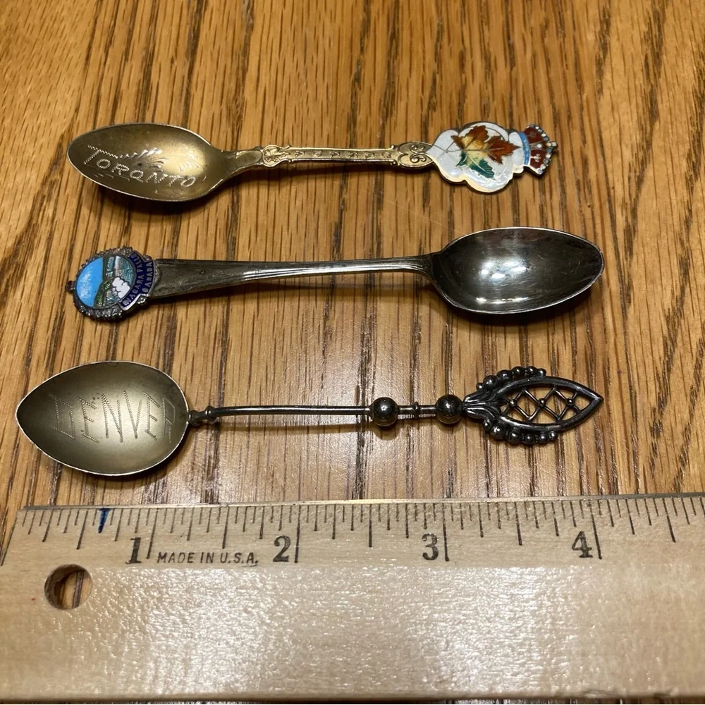 Souvenir Spoons ~ Denver, Toronto, Niagara Falls ~ Set of 3